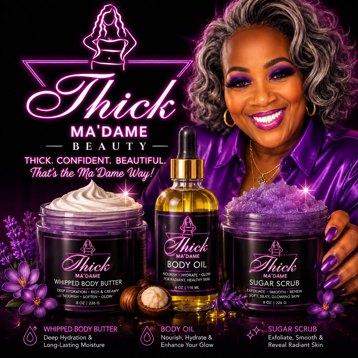 Thick Ma'Dame Beauty — Thick. Confident. Beautiful. That's the Ma'Dame Way!